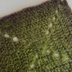 エストニアの無撚毛糸で作った小さな敷き物・コースター　　濃いみどり 2枚目の画像