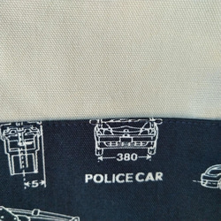 【レッスンバッグ】車の設計図　紺×アイボリー 5枚目の画像