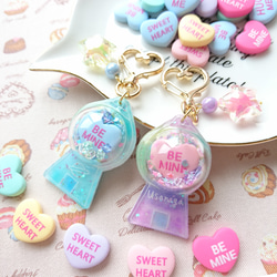 もかママ(*´꒳`*) シャカシャカキーホルダー　ハンドメイド 772）シャカシャカキーケース スケルトン♡パープル 紫 リール