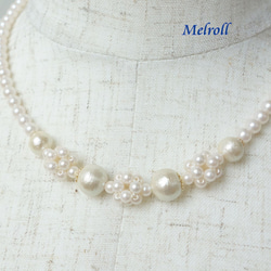 棉花珍珠珍珠項鍊立方（霜） 第3張的照片
