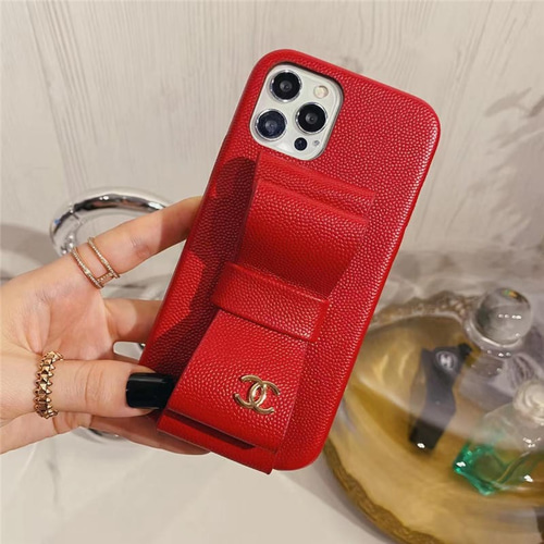 chanel iphone13mini レザーケース リボン 韓国 iphone12/xs