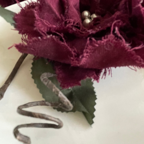 * vintage flower ❀ * シックな布花の コサージュ vintage flower ❀ * シックな布花の コサージュ