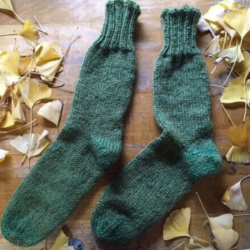 手編み靴下（8）深緑
