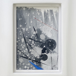 日本画　[音の森シリーズ 1］　作品サイズ 7×11㎝   原画　一点物  アトリエ呂歩額装 3枚目の画像