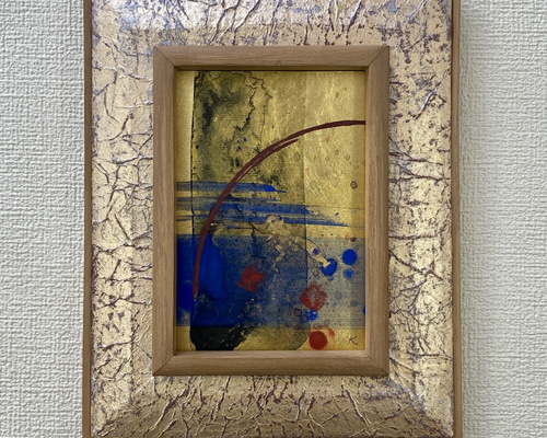 秋の小径」アクリル画 原画 額縁付 キャンバス SMサイズ 風景画