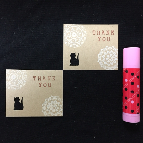 【再再販】thank you card with lace & cat 2枚目の画像