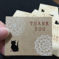 【再再販】thank you card with lace & cat 3枚目の画像
