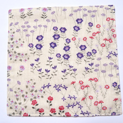 手作りミニハンカチ 2枚セット 桜と小花 和柄 布+ガーゼ4重もしくはシャーリングタオル 4枚目の画像