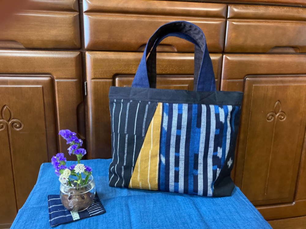 久留米絣のパッチワーク2wayリュックバッグ