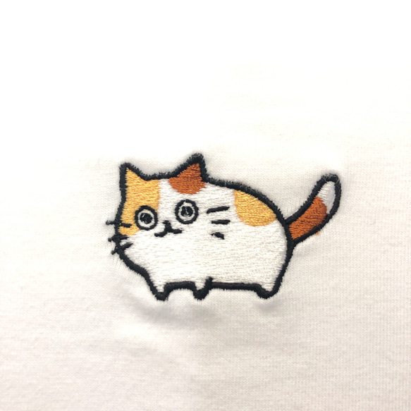 選擇！家貓刺繡[白色/刺繡] ekot T卹&lt;插圖：Taka（佐川Rameko）&gt; 第3張的照片