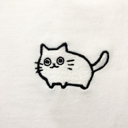 選擇！家貓刺繡[白色/刺繡] ekot T卹&lt;插圖：Taka（佐川Rameko）&gt; 第5張的照片