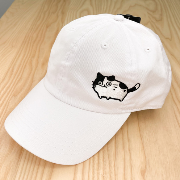 えらべる！おうちネコ刺繍【ホワイト／刺繍】ekot ローキャップ