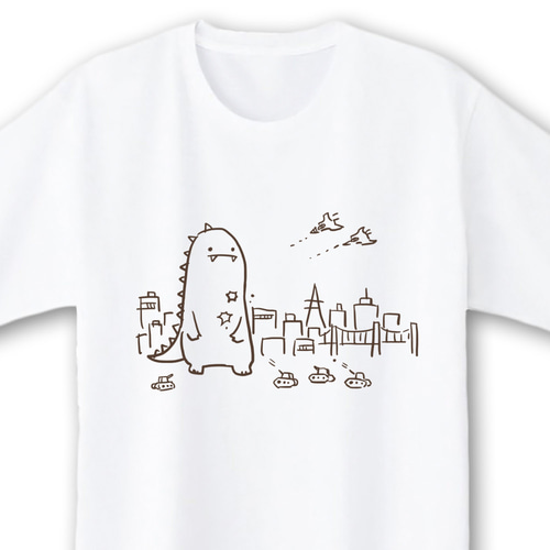 かいじゅうだいせんそう【ホワイト】ekot Tシャツ 5.6オンス