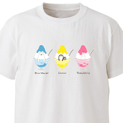 どうぶつかき氷（オールスター）【ホワイト】ekot Tシャツ 5.6オンス<イラスト：タカ（笹川ラメ子）> 1枚目の画像