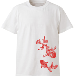 金魚【ホワイト】ekot Tシャツ 5.6オンス<イラスト：タカ（笹川ラメ子）> 1枚目の画像
