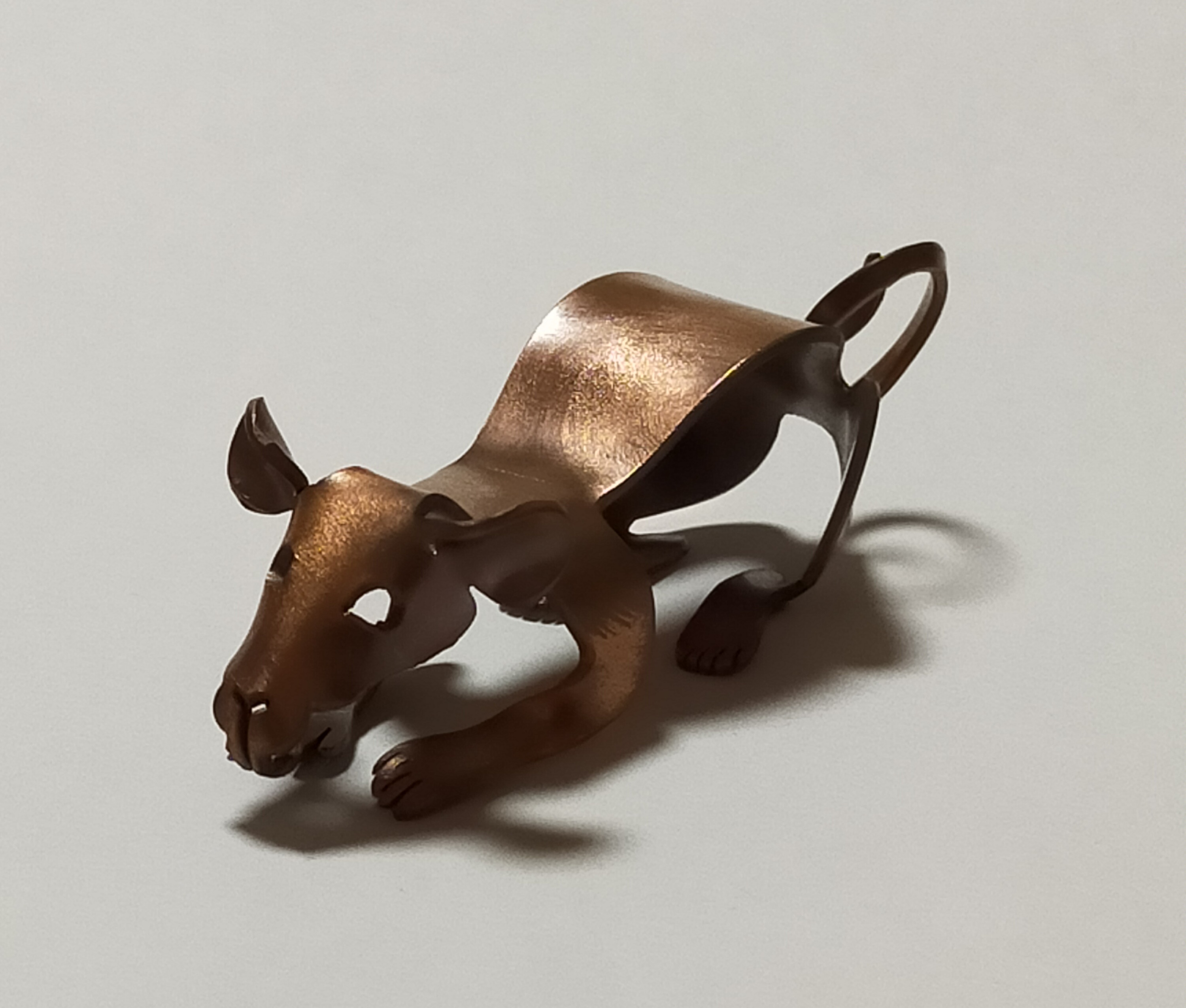 銅虫作 置物 オブジェ 螻蛄 銅製 M0112I1 銅製置物 自在置物 おけら