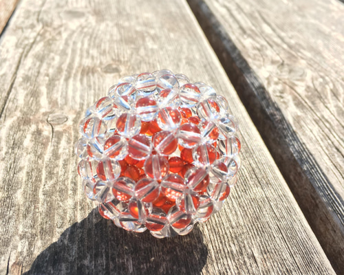 受注制作】【送料無料】バッキーボール2重:色石・水晶(直径4.3 受注制作】【送料無料】バッキーボール2重:色石・水晶(直径4.3