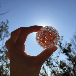 【受注制作】【送料無料】バッキーボール2重：色石・水晶(直径4.3cm) 5枚目の画像