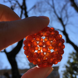【受注制作】【送料無料】バッキーボール2重：色石・水晶(直径4.3cm) 6枚目の画像