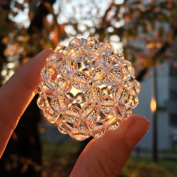 【受注制作】バッキーボール：水晶(直径約4.3cm) 3枚目の画像
