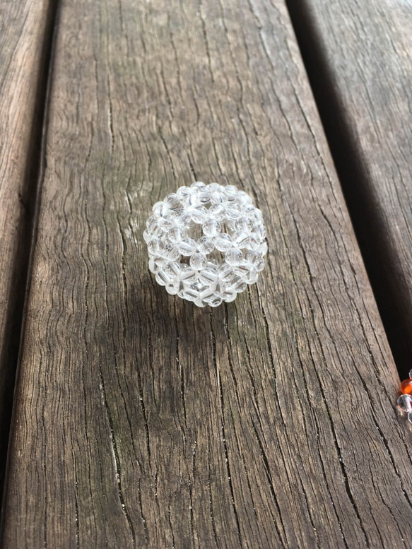 【受注制作】【送料無料】バッキーボール4個セット：水晶(直径約2.8cm) 3枚目の画像