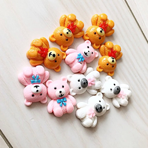 送料込10個セット デコパーツ テディベア くま クマ ハンドメイド資材
