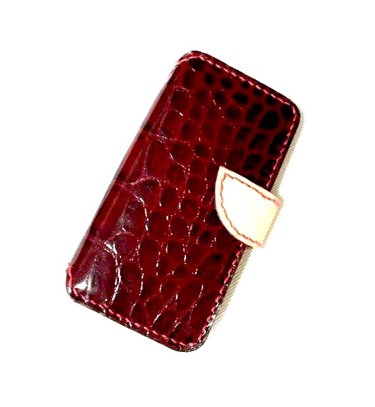 iPhoneケース（クロコエンボス柄）手帳型