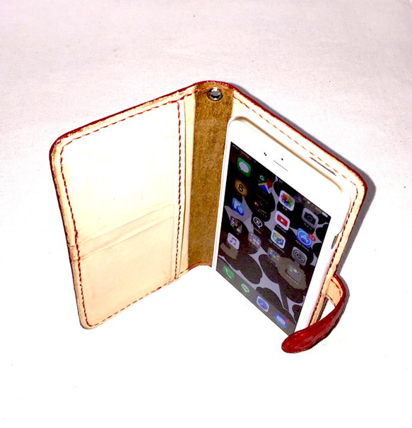 スマートフォン・ケース（オーストリッチ・エンボス柄2）手帳型 5枚目の画像