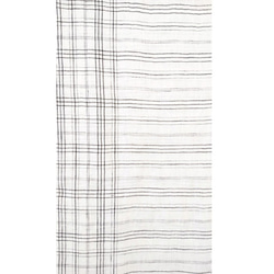 ラミーリネン100％の格子と縞のストール～繊細な線が織りなすオリジナルのテキスタイル 3枚目の画像