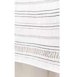 ラミーリネン100％の格子と縞のストール～繊細な線が織りなすオリジナルのテキスタイル 4枚目の画像