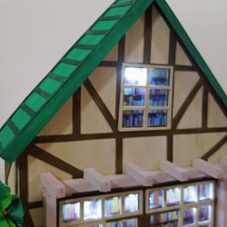 「昭和ロマン」森の図書室　電飾モデル　ジオラマ　ミニチュア　プレゼント　 4枚目の画像