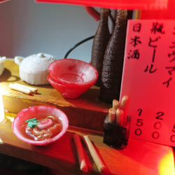 「赤ちょうちん」　おでん街角版　完成モデル　ジオラマ　ミニチュア　プレゼント　 4枚目の画像
