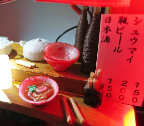 「赤ちょうちん」　おでん街角版　完成モデル　ジオラマ　ミニチュア　プレゼント　 4枚目の画像