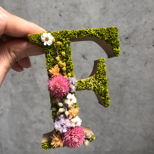 イニシャル、アルファベットオブジェ再販×14 プリザーブドフラワー