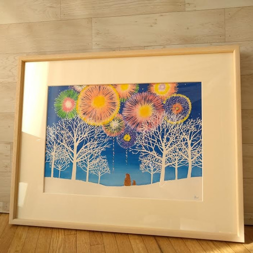 安価 ワタナベ 原画 絵本の1場面のような アクリル絵画 絵画 la-campanella 絵画