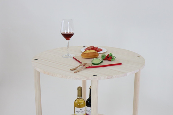 国産桧キャンプ・アウトドア用「おとなの折りたたみハイテーブル」 2枚目の画像