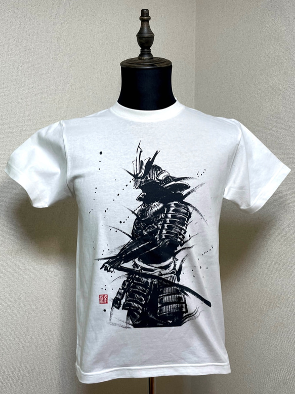 【Tシャツ】黒武者/白 3枚目の画像