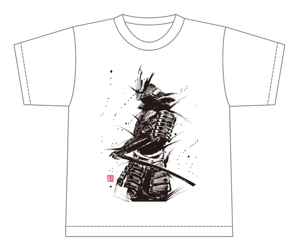 【Tシャツ】黒武者/白 5枚目の画像