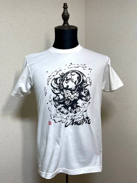 【Tシャツ】アマビエ/白 3枚目の画像