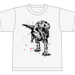 【Tシャツ】ティラノサウルス/白 4枚目の画像