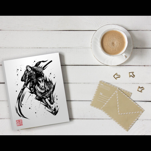 おめでたいオーダーキャンバス墨彩画F6 おまかせオーダーL□額装A3 or キャンバスF6 | こどもの絵デザイン舎