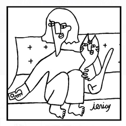 猫と女の子の休日　ハンカチタオル 2枚目の画像