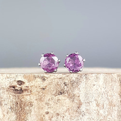 ロードライトガーネット 一粒ピアス サージカルステンレス セカンドピアス つけっぱなしOK 金属アレルギー対応 送料無料 1枚目の画像