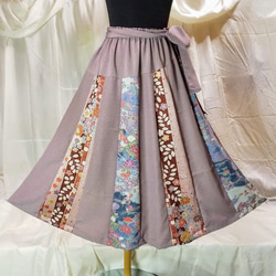 正絹 16枚はぎロングフレアースカート 1枚目の画像