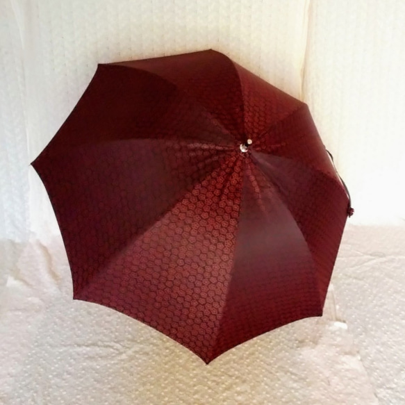 正絹　日傘ダブル仕立て　ＵＶスプレー処理  着物リメイク 5枚目の画像