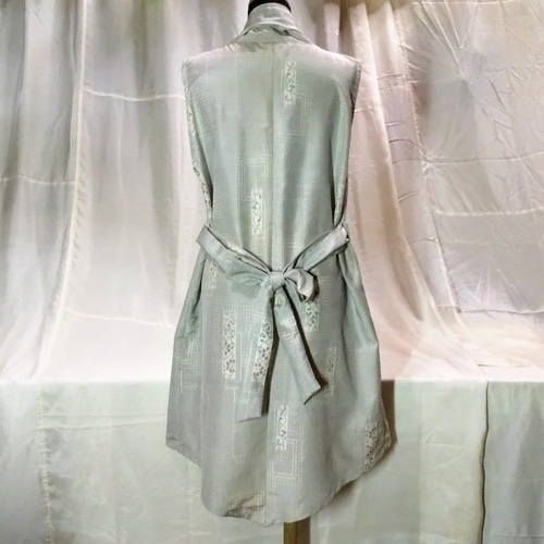 正絹 ロングベスト 着物リメイク ベスト ひろみの和布遊び+ 通販