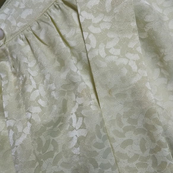 正絹  明るいアジサイが優しくゆれる　たっぷりスカートラインのロングワンピース　着物リメイク 10枚目の画像
