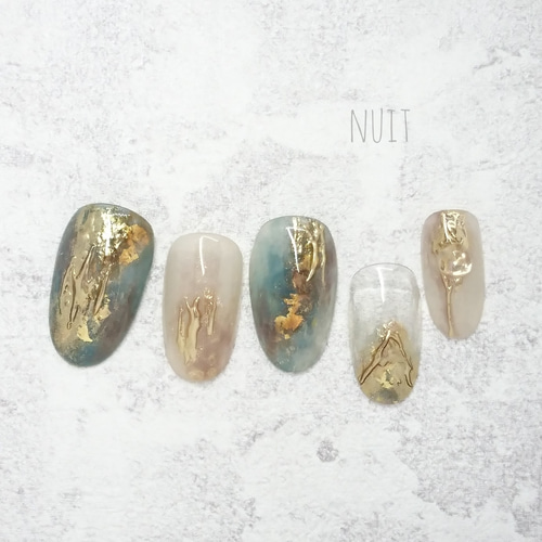 ネイルチップ ブルー ニュアンスネイル no.27 ジェルネイル ネイル  