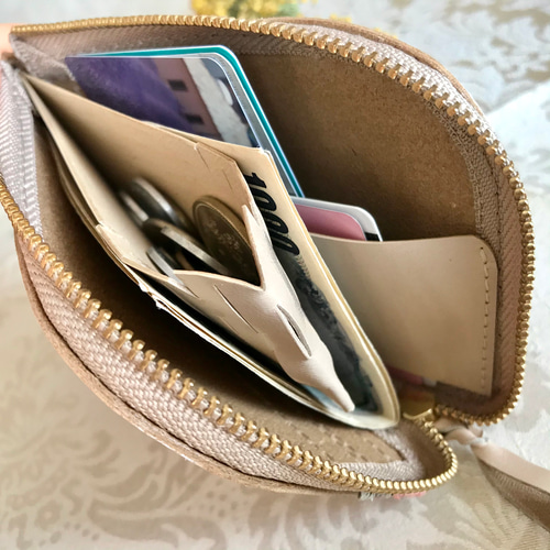 オーダー品　Ｌ字ファスナー　ミニ財布 ミニ財布 L字ファスナー コンパクト パイソン ✥✥編み込みライン