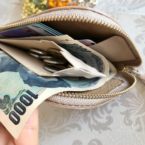 ミニ財布 L字ファスナー コンパクト パイソン ✥✥編み込みライン